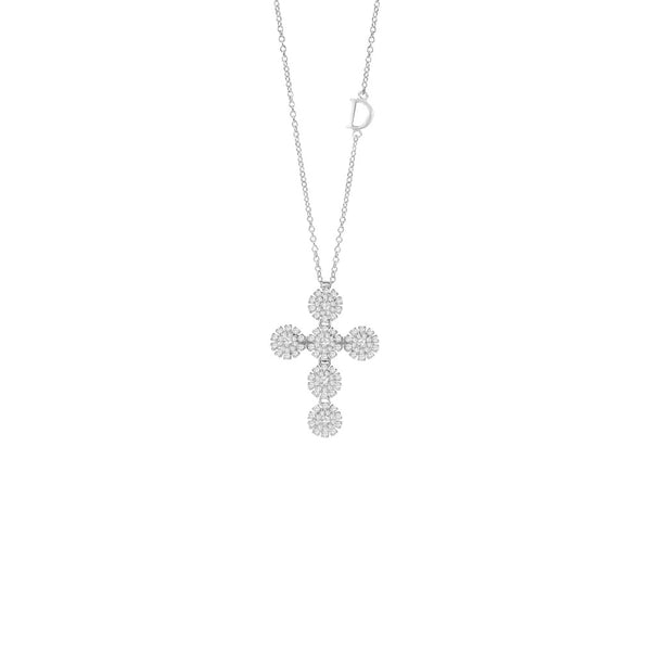 Margherita Cross White Gold and Diamonds Necklace